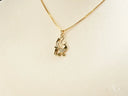 Golden Love CZ Mom Pendant in 18k solid gold with mother and stroller motif