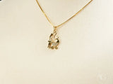 Golden Love CZ Mom Pendant in 18k solid gold with mother and stroller motif