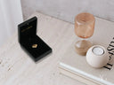18k solid gold heart pendant in black jewelry box