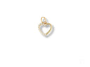 18k solid gold heart-shaped pendant with diamond pave, art gold jewelry