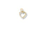 Gold heart-shaped pendant with pave diamonds, crafted in 18k solid gold art gold jewelry