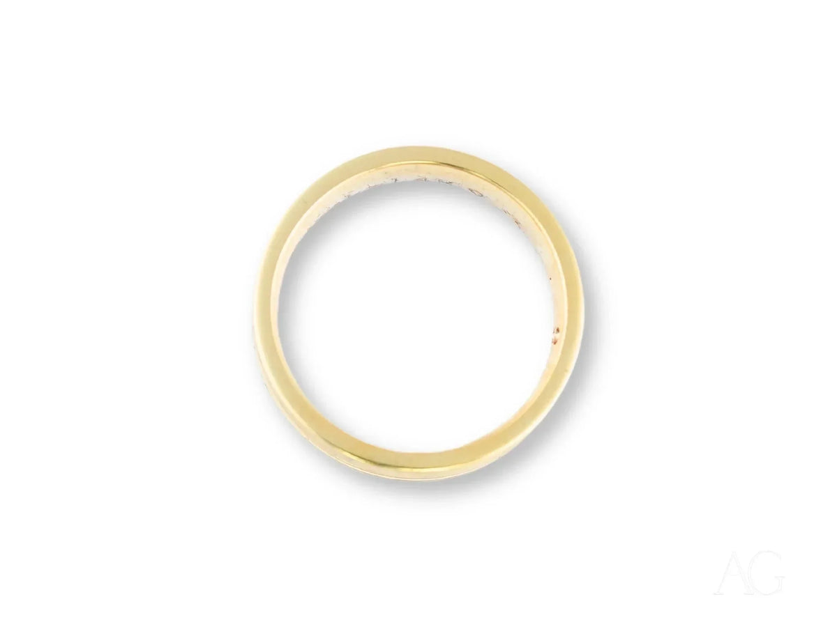 Golden Meridian gold wedding band with channel-set diamonds