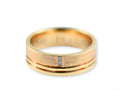Golden Meridian gold wedding band with two diamond accents