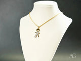 Golden Moments 18k gold CZ soccer boy pendant from Art Gold Jewelry