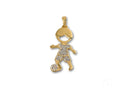 Golden Moments: 18k Gold CZ Boy with Ball or Girl Dancing Pendant