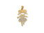 Gold-colored girl dancing pendant from Golden Moments featuring art gold jewelry and CZ embellishments
