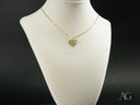 Golden Paws pet lovers pendant: gold heart necklace with diamond accent