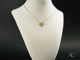 Golden Paws pet lovers pendant: gold heart necklace with diamond accent