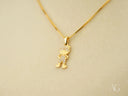 18k solid gold boy pendant from Golden Play with clear stones