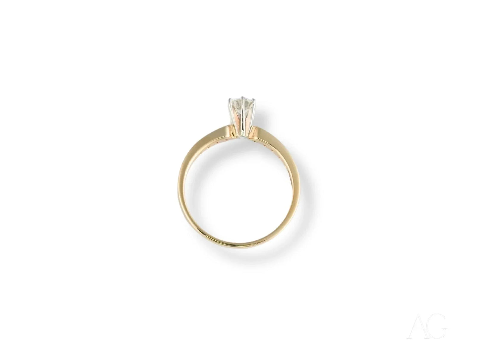 Golden Promise Engagement Ring with 18k gold accented band