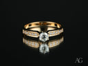 Golden Promise Engagement Ring with 18k gold accented band and diamond pavé