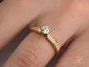 Golden Promise Engagement Ring with 18k gold accented band