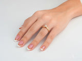 Golden Promise Engagement 18k gold ring with diamond on accented band