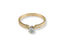Golden Promise Engagement Ring with 18k gold accented band and single diamond centerpiece
