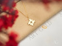 Golden puzzle piece pendant necklace for autism awareness