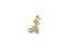 Gold charm shaped as a person riding a bicycle with diamonds, part of the Golden Ride Pendant in 18k solid gold