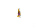 Golden Ruby Doll 18k solid gold pendant with purple dress charm