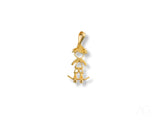 18k solid gold boy on skateboard pendant in Golden Skater design