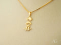 Golden Skater: Gold Boy with Skate Pendant