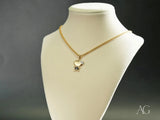 Golden Son Pendant: 18k solid gold necklace with gem-adorned boy pendant