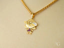 18k solid gold Golden Son Pendant with girl-shaped art gold jewelry