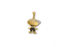 Golden Son Pendant: 18k solid gold boy with cap and pavé diamonds