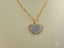 Elegant 18k solid gold heart pendant necklace with diamond-encrusted art gold jewelry style