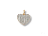 Heart pendant in 18k solid gold with diamond, art gold jewelry