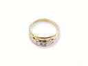 Golden Spectrum 18k 3-tone ring with engraved patterns