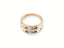 Elegant 18k 3-tone ring from Golden Spectrum featuring three-tone gold bangles with diamond-cut pattern