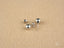 Silver-toned 5mm ball earrings in 18K white gold with screw-back and post-back closures