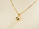 Delicate 18k solid gold Golden Sphere Pendant necklace with polished sphere