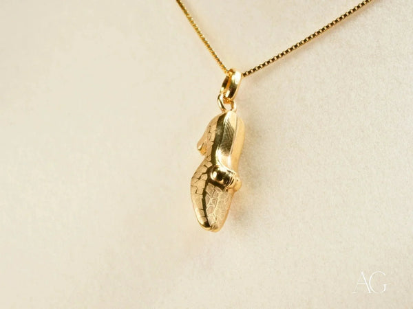 Golden Steps art gold jewelry shoes pendant with high heel design