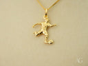 Golden Striker 18k gold boy soccer pendant on chain