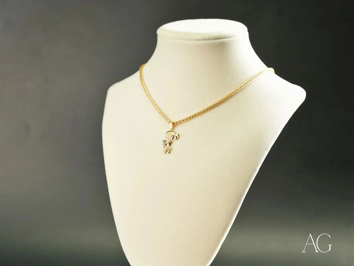 18k solid gold Golden Treasure Boy or Girl pendant necklace