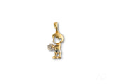 18k solid gold boy pendant with diamond-studded ball, Golden Treasure