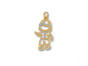 Golden Treasures Pendant: 18k solid gold boy-shaped with diamonds