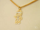 Golden Treasures Pendant: 18k solid gold boy-shaped with diamond accents