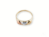 Golden Trio 18k hearts ring in three gold tones