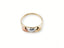 Golden Trio hearts ring featuring three gold tones in rose, white, and yellow gold