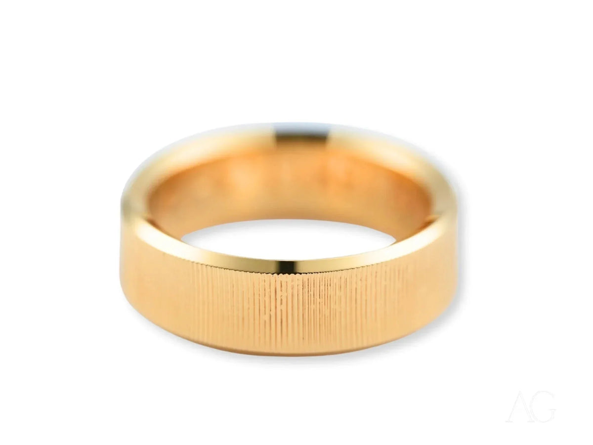 Golden Whisper wedding band in art gold jewelry with brushed finish
