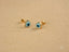 Gold-plated heart-shaped evil eye earrings with blue eye design from Guardian Love collection