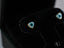 Gold heart-shaped evil eye earrings with light blue evil eye design for protection