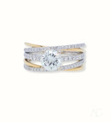 Harmonious 18k white gold 1ct diamond art gold jewelry ring