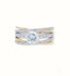 Harmonious 18k white and yellow gold art gold jewelry with 1ct natural diamond ring