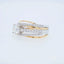 Harmonious 18k white and yellow gold art gold jewelry with 1ct diamond ring featuring pave bands