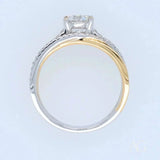 Harmonious two-tone 18k white gold 1ct diamond princess-cut ring