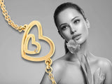 18k yellow gold heart bracelet with diamond from 4H’s Collection