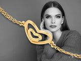 18k Yellow Gold Heart Bracelet with Diamond from 4H’s Collection