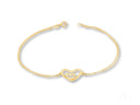 18k yellow gold heart bracelet with diamond charm from HHHH Collection